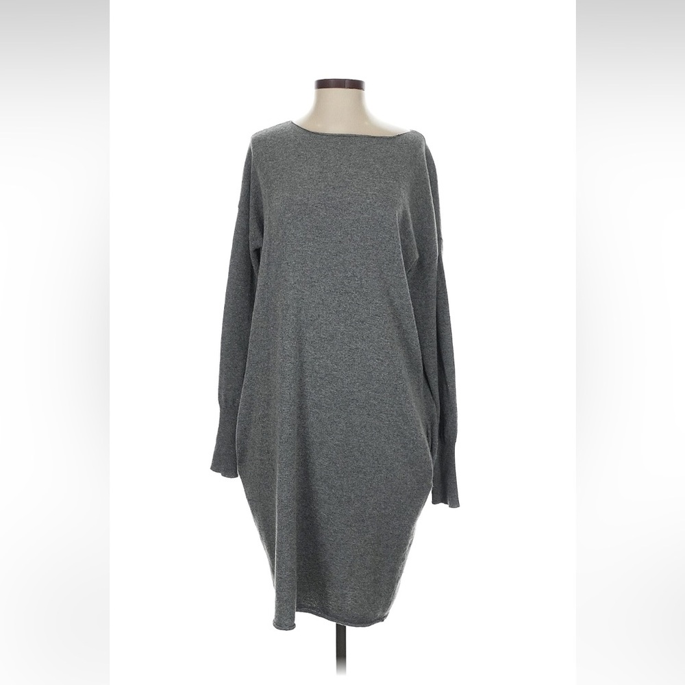 Demylee Elegant Gray 100% cashmere Sweater Dress